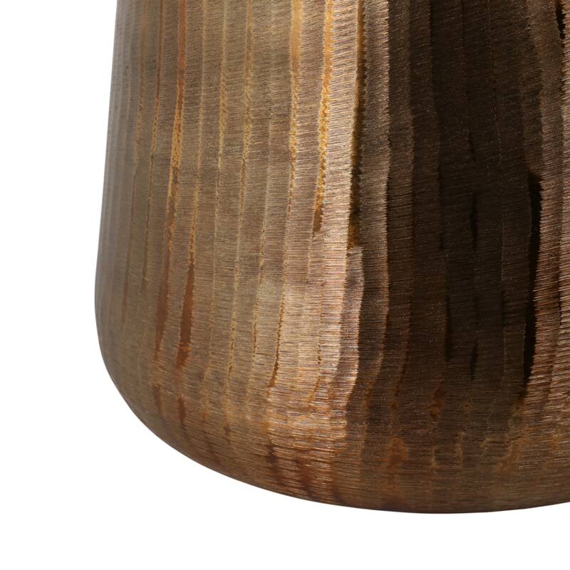 Metal Planters Hand-Hammered Texture (Set of 2) - 16", 12" Bronze - 17" x 17" x 16"