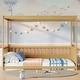 preview thumbnail 7 of 11, Full Canopy Floor Bed with 21.45" Rails, Curtain Ready Natural Wood