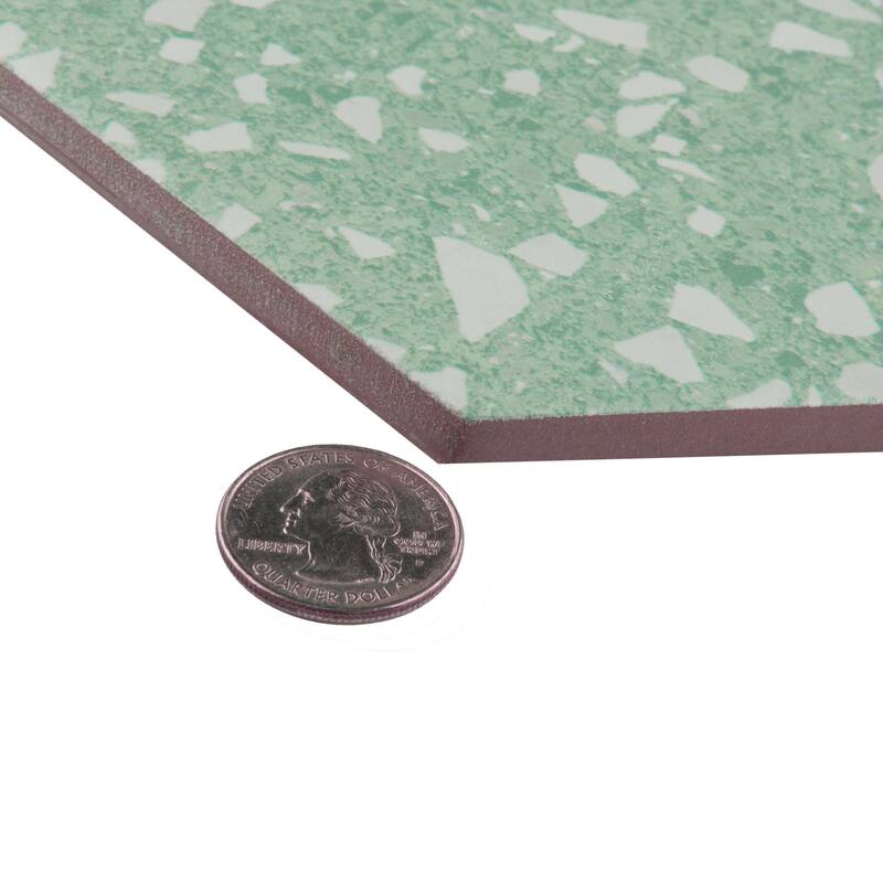 Merola Tile Venice Hex Mint 8-5/8" x 9-7/8" Porcelain Floor and Wall Tile