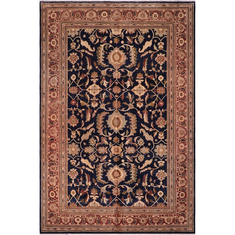 Bohemian Ziegler Tierra Blue Rust Hand-Knotted Wool Rug - 12'10'' x 15'10''
