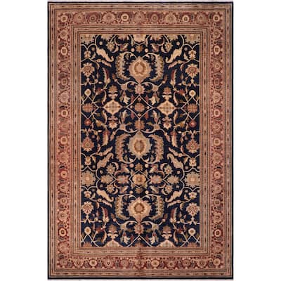 Bohemian Ziegler Tierra Blue Rust Hand-Knotted Wool Rug - 12'10'' x 15'10''