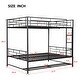preview thumbnail 6 of 7, Black Metal Bunk Bed with Bottom Shelf and Full-Length Guardrails, Converts to Two Beds