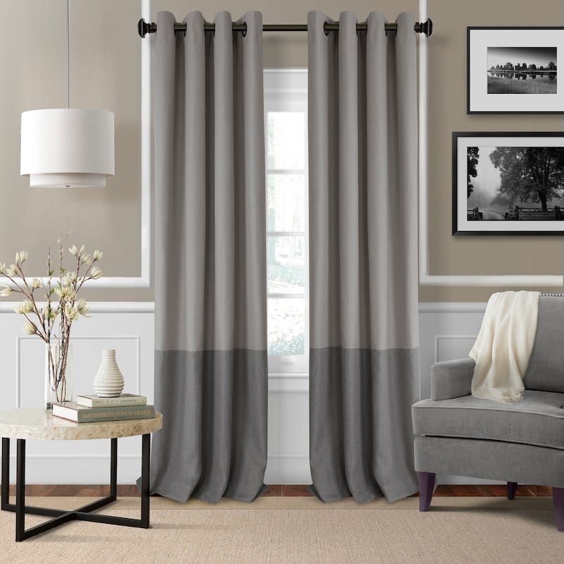 Elrene Braiden Blackout Curtain Panel - 52" W X 95" L - Grey