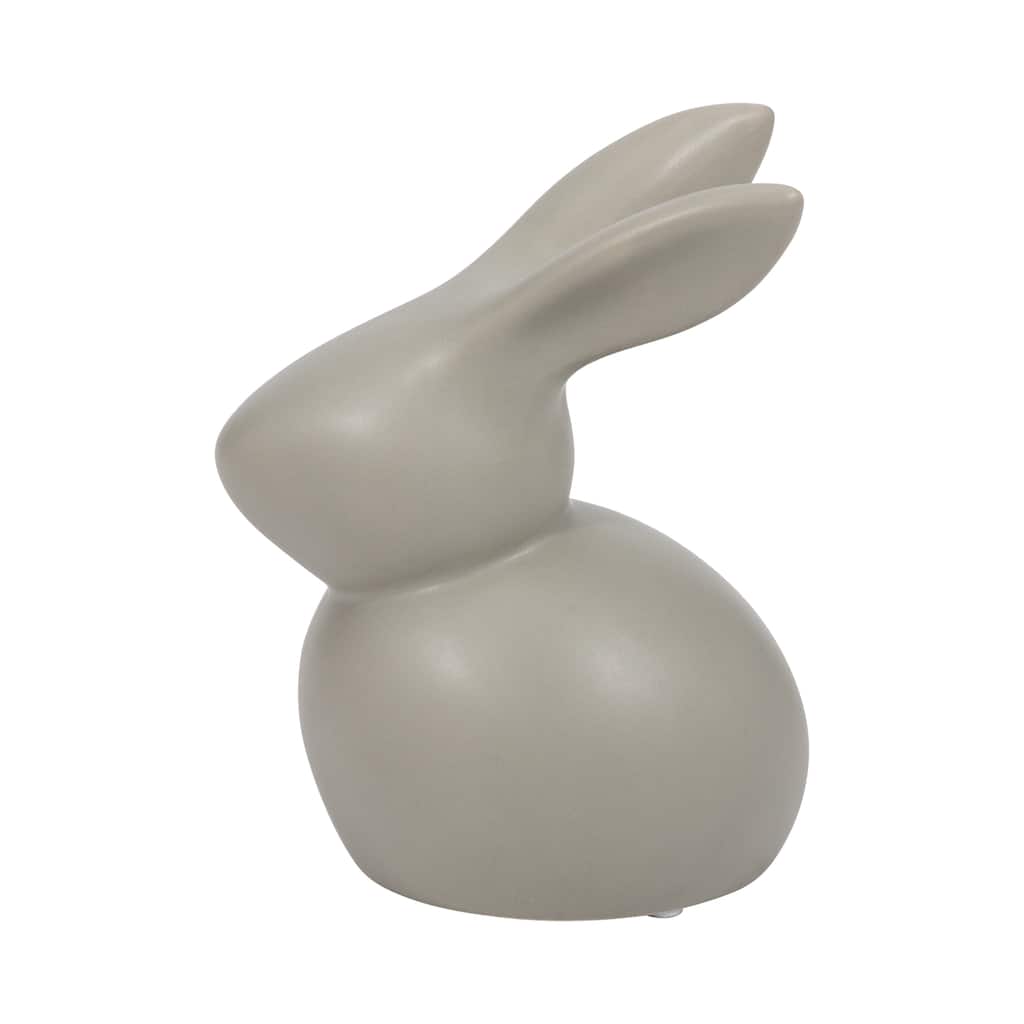 Sagebrook Home 7" Modern Bunny Solid Color Round Figurines - 5" x 4" x 7"
