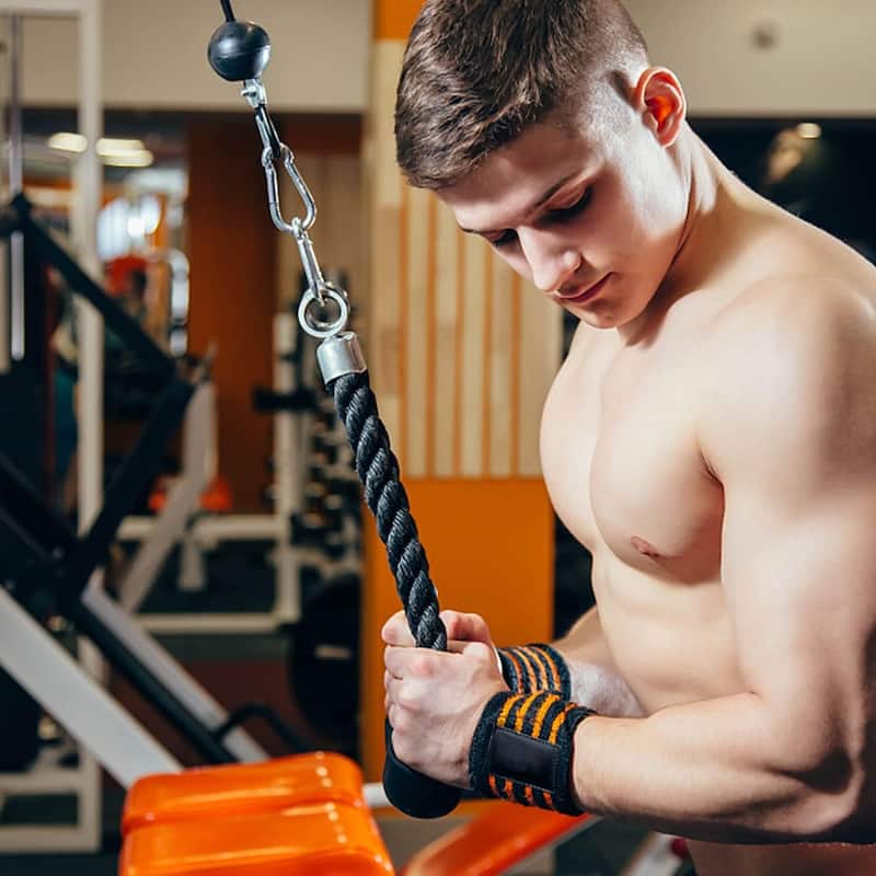 GSE™ Single Tricep Rope, Heavy Duty Tricep Pull Down Cable Machine Attachment