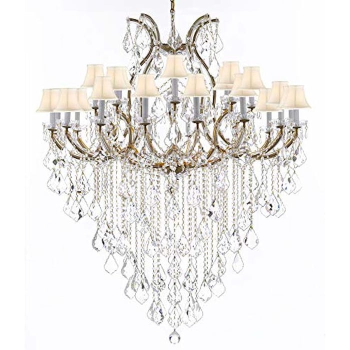 Swarovski Crystal Trimmed Chandelier Lighting Great for The Foyer, Entry Way, Living Room, Family Room and More! - Chandeliers For Bedrooms by Overstock.com