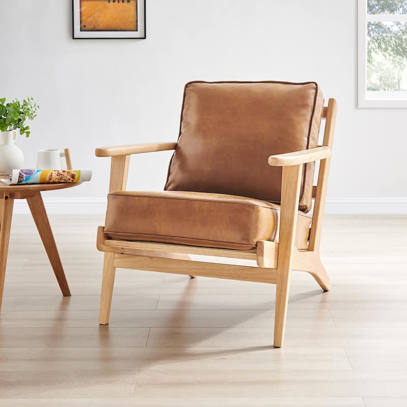 NPD Furniture Albert Solid Wood Frame Accent Chair - Borneo Chocolate