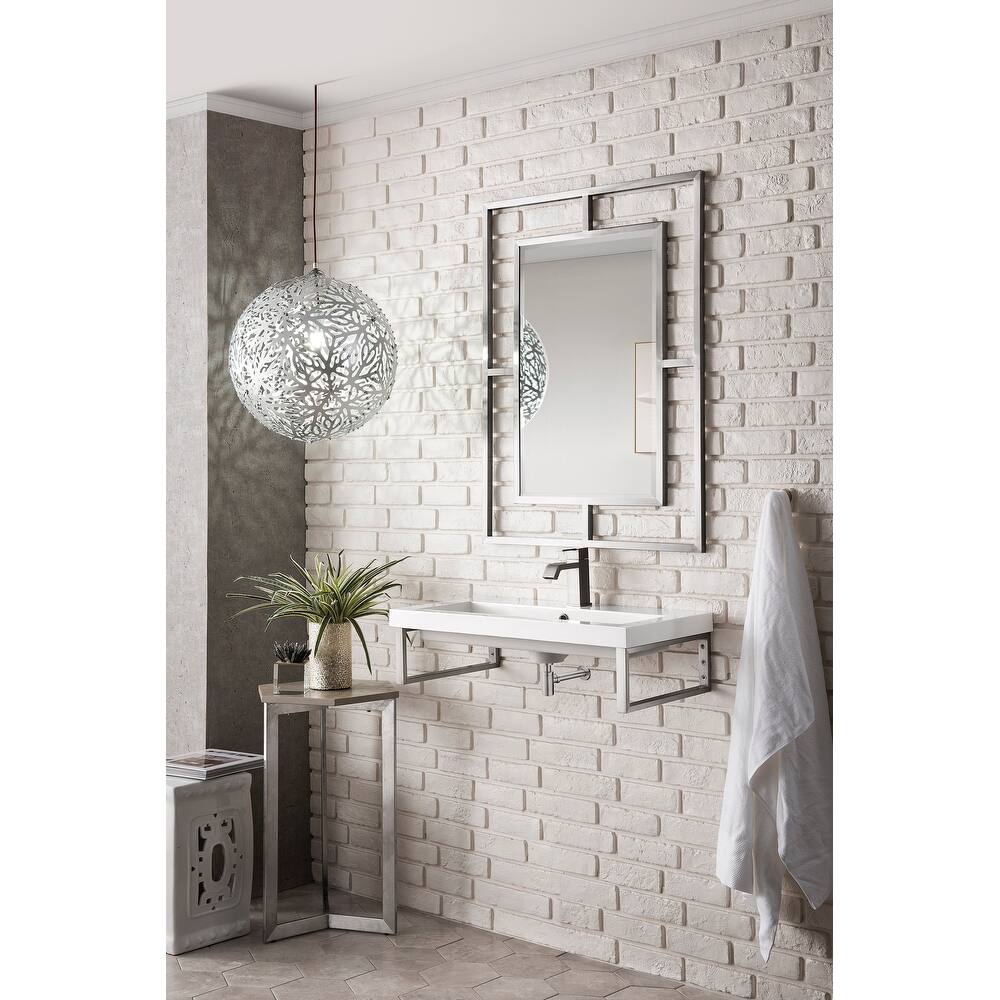 Two Boston 15 1/4" Wall Brackets 31.5" White Glossy Composite Countertop