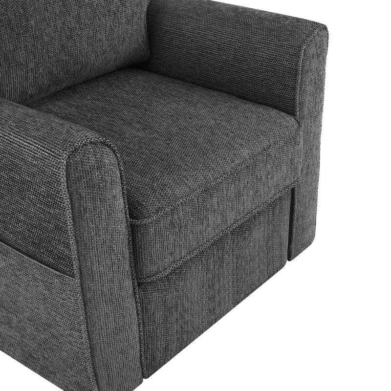33"W 360 Swivel Modern Barrel Chair Accent Chair