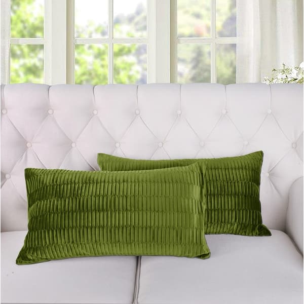 slide 1 of 50, Agnew Pleated Velvet Decorative Throw Pillow Cover Set, NO INSERT