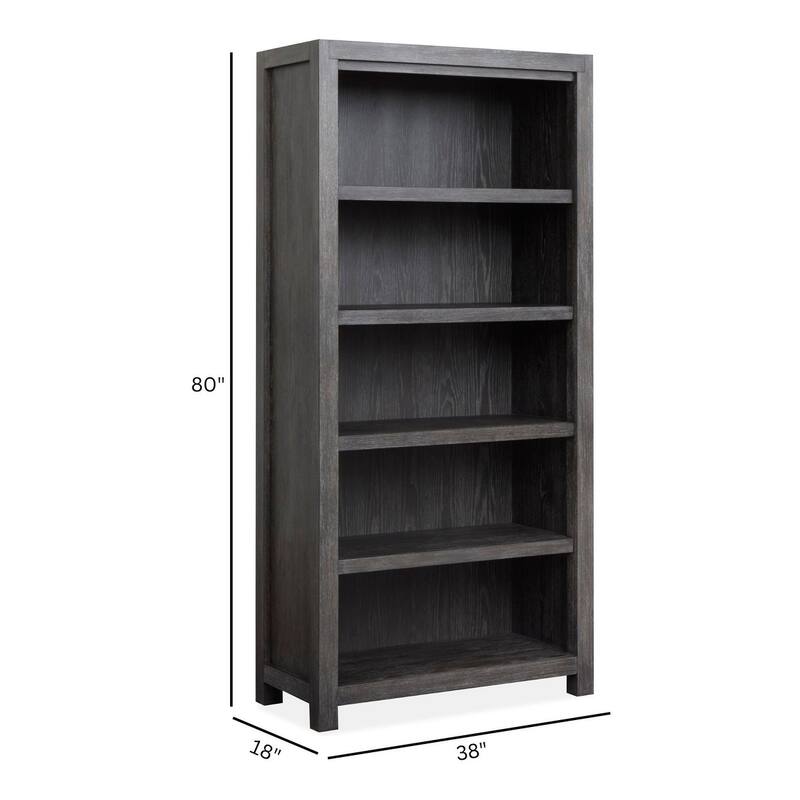 Magnussen Home Plum Creek Ravenwood Black Bookcase - 38"W x 18"D x 80"H