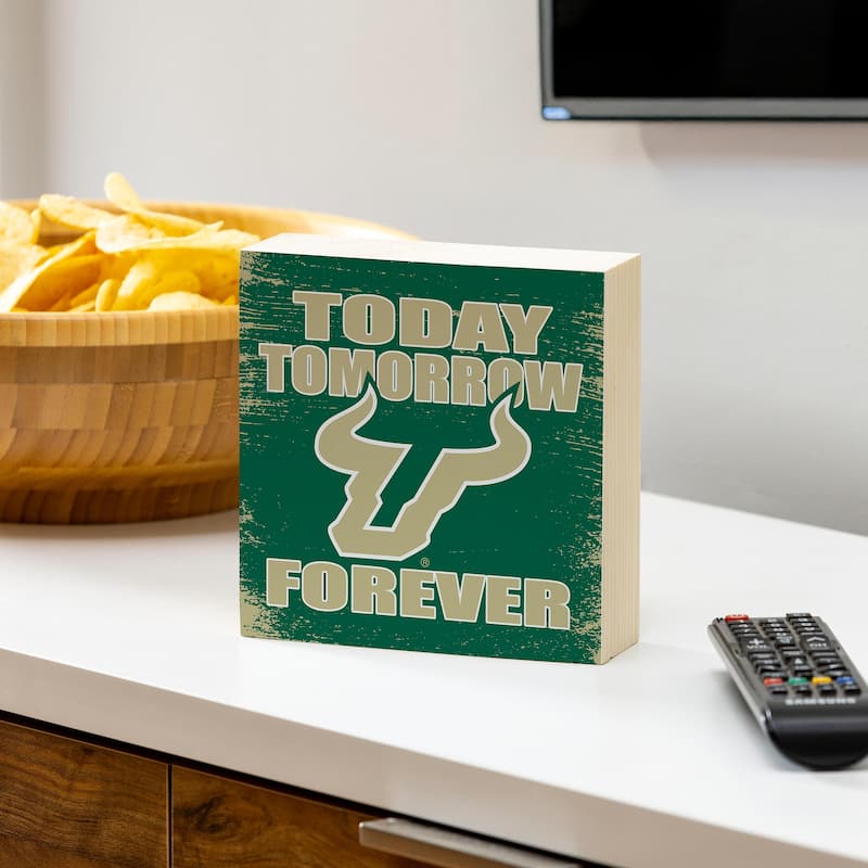 University of South Florida Wooden Tabletop Mantel Shelf Sign - 6" x 6"