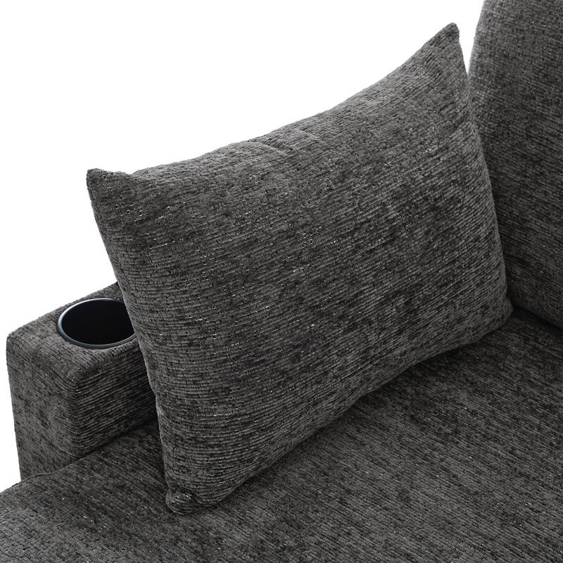 U-Shaped Sleeper Sectional Sofa Couch Bed with Storage Chaise