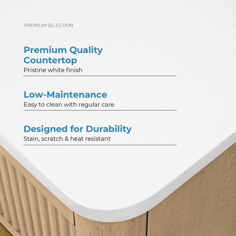 OVE Xander Bathroom Vanity with White Engineered Stone Top