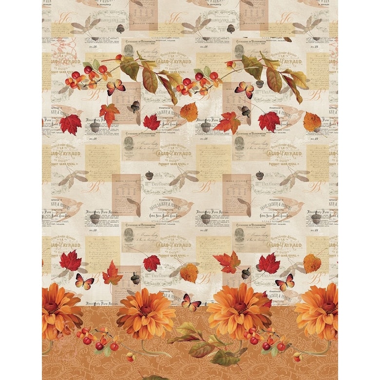Laural Home Fall in Love 36" Kitchen Curtain Valance and Tier Set
