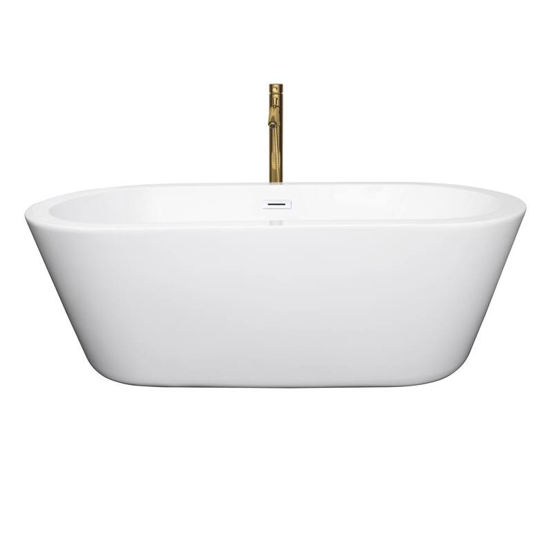 Wyndham Collection Mermaid 67" Free Standing Acrylic Soaking Tub with