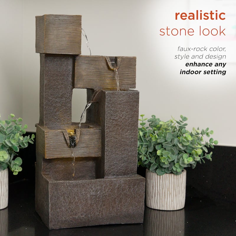 5-Tier Cascading Fountain with Warm White LED Lights