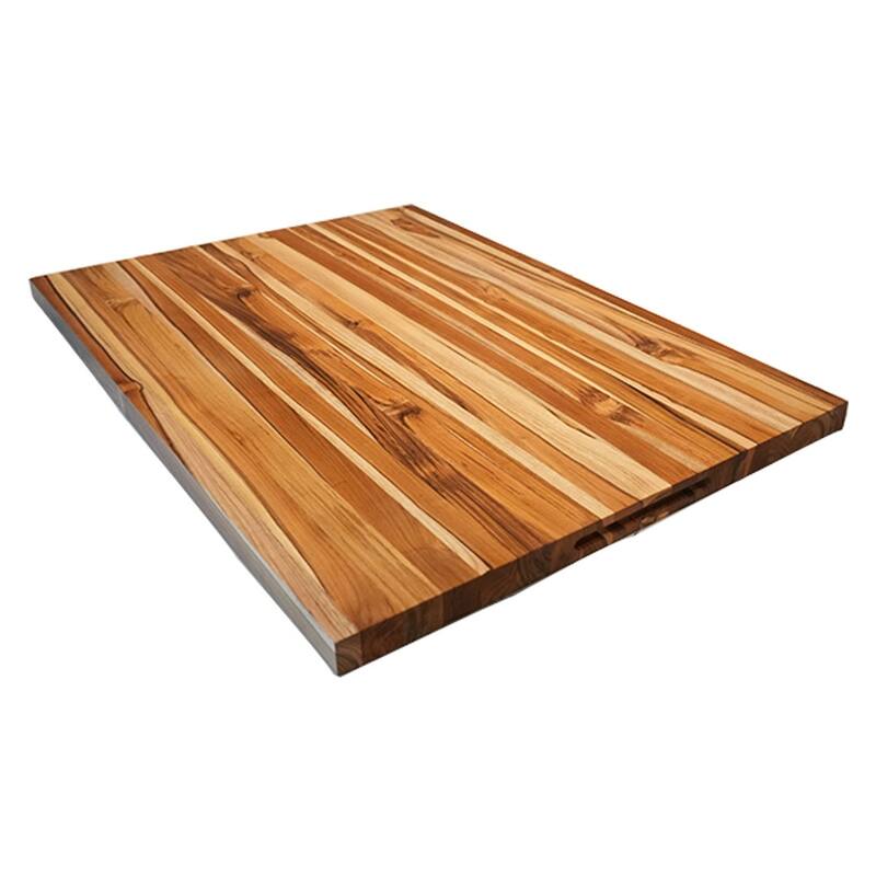 EcoDecors, XXL Teak Cutting Board 40" W x 28" L, Reversible Solid Teak Edge Grain Carving Board with Juice Groove