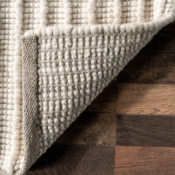 Brooklyn Rug Co Dorene Contemporary High-Low Striped Wool Area Rug