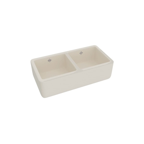 Rohl RC3719 Shaws 36-5/8" Farmhouse Dual Basin Fireclay Kitchen Sink