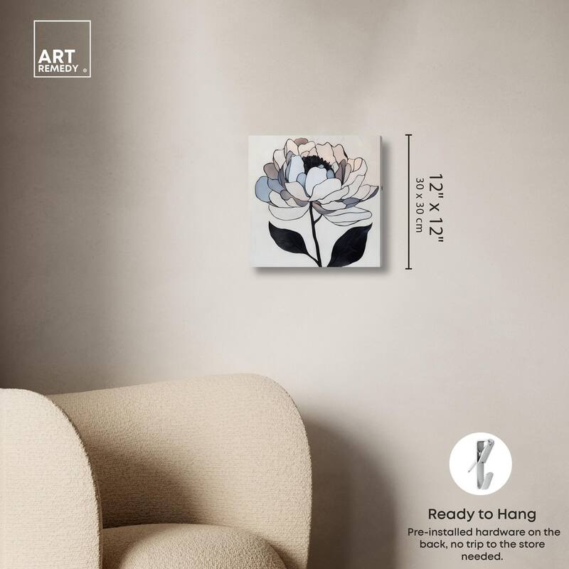 Gray Scale Flower II Canvas by Art Remedy, Gallery Wrapped