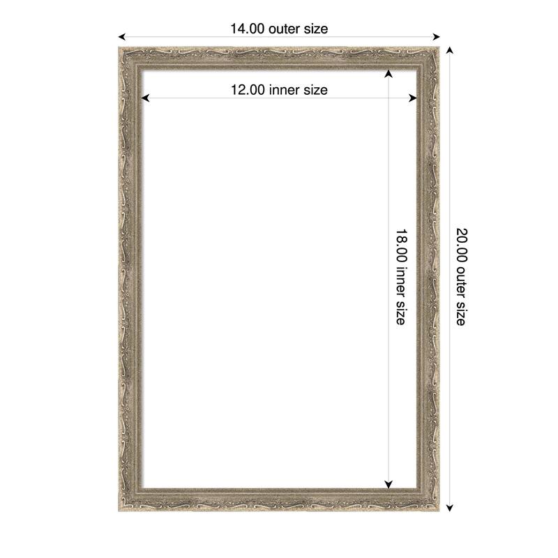 Mila Framed Dry Erase Magnetic Board - 14 x 20 in - Mila Dark Silver