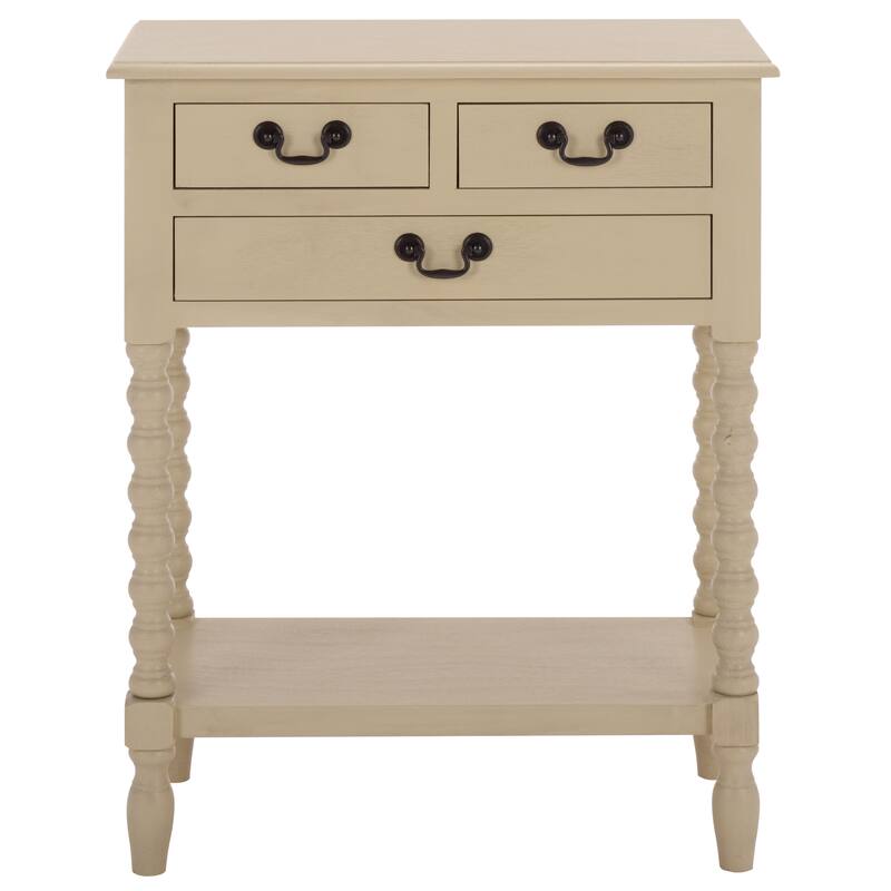 SAFAVIEH Ivie 3-Drawer Console Table - 23.5" W x 13" L x 29.5" H - 23.5" W x 13" L x 29.5" H - 24"W x 13"D x 30"H - Sand