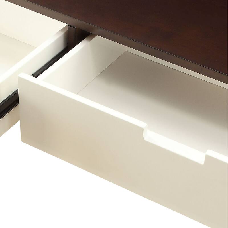 Vyara Espresso and White 2-drawer Sofa Table