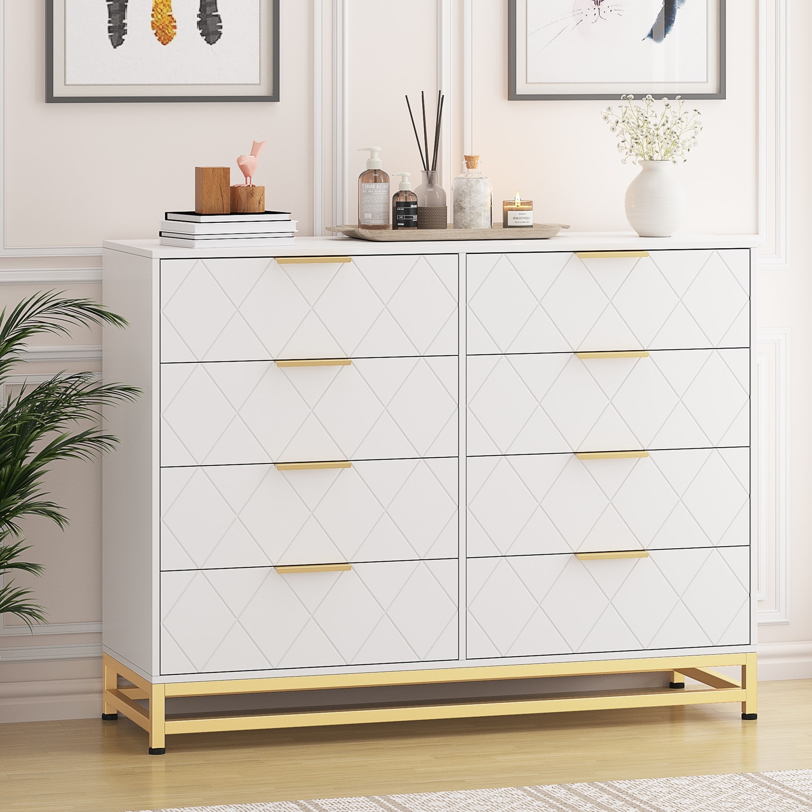 8 drawer dresser shop white