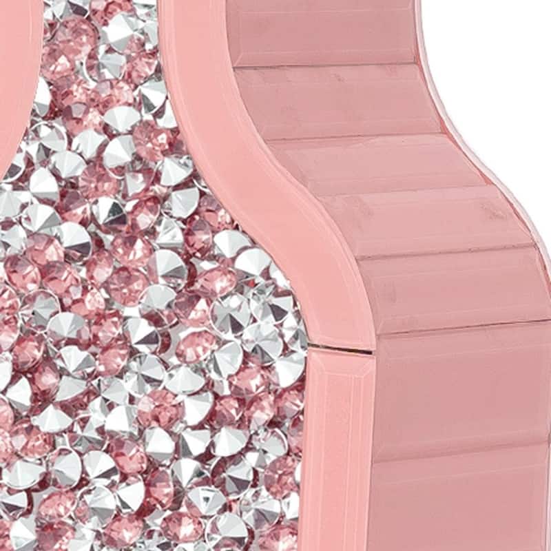 27" Pink Mirrored Glass Floor Vase With Faux Crystals - 4.72