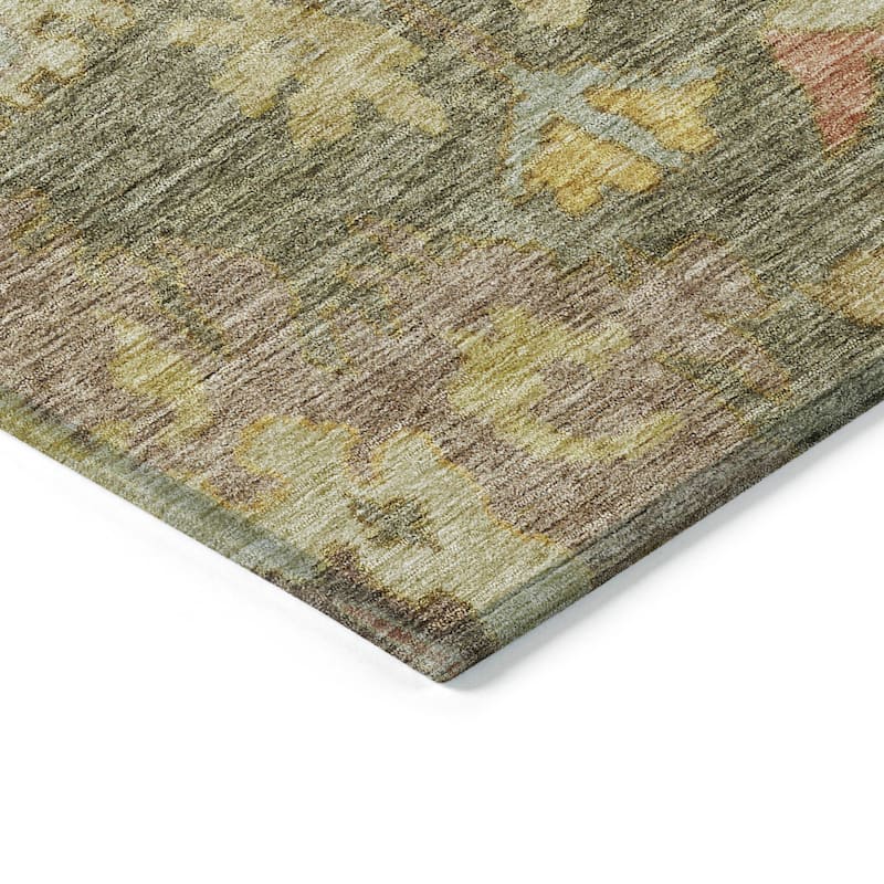 Machine Washable Indoor/ Outdoor Vintage Traditional Chantille Rug