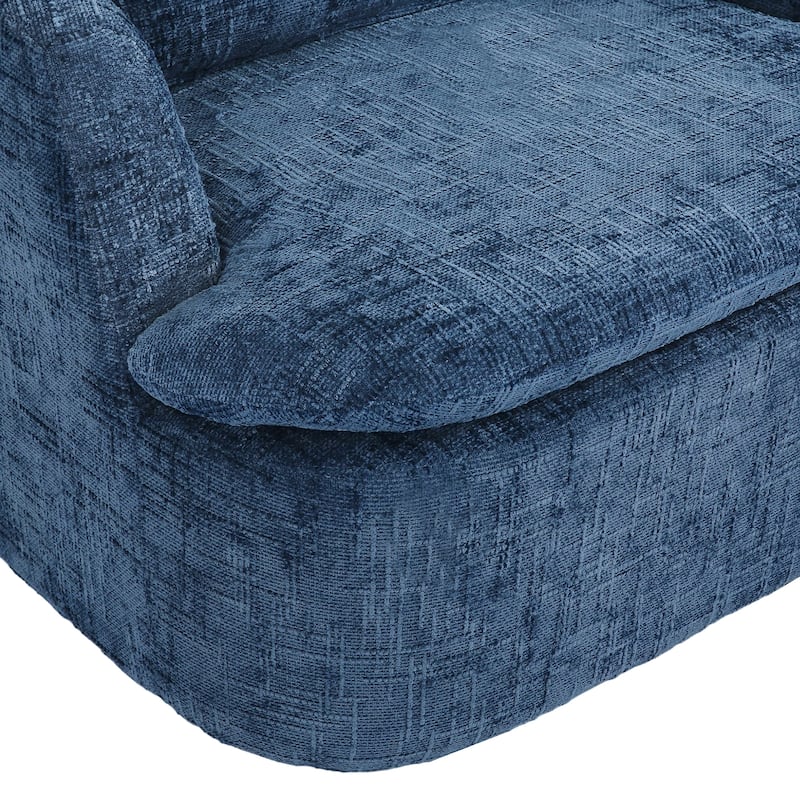 360°Swivel Accent Chair, Swivel Barrel Chair, Modern Chenille Round Accent Chairs With Armrests And Rotating Base