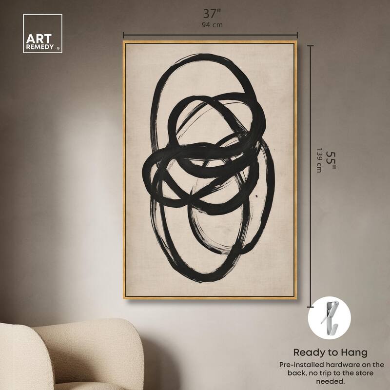 Beige Black I Canvas by Art Remedy