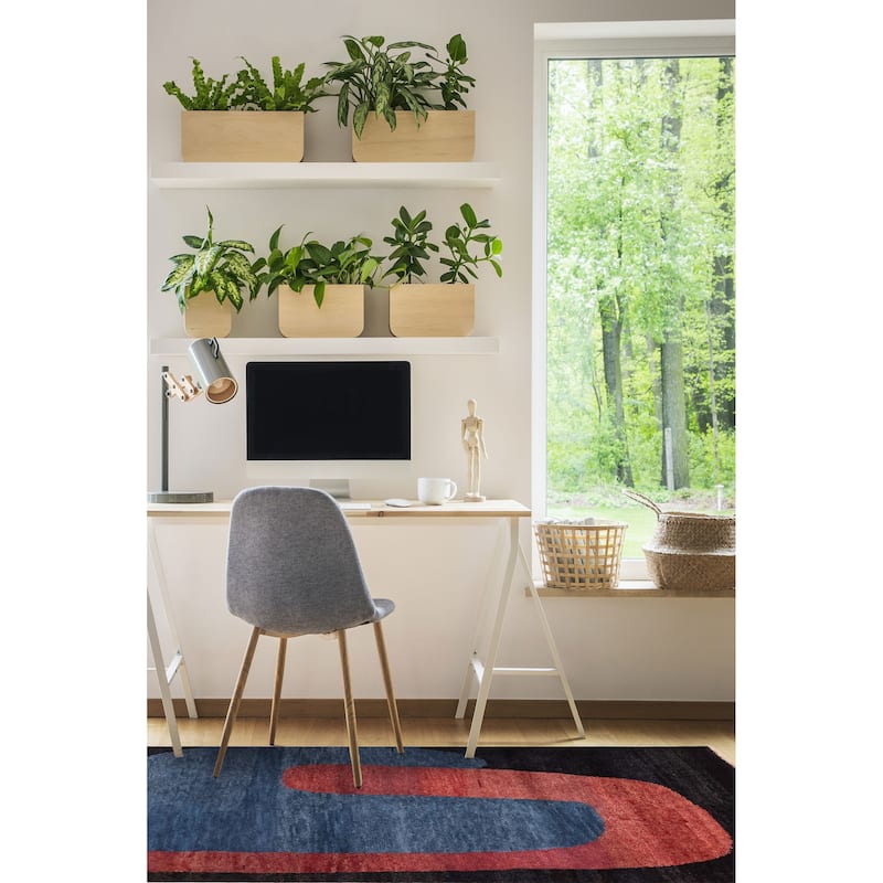 ECARPETGALLERY Hand-knotted Peshawar Ziegler Black, Blue Wool Rug - 4'10 x 6'11