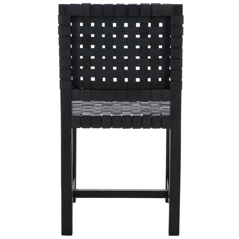 SAFAVIEH Arlene Solid Wood & Leather Dining Chair (Fully Assembled) - 18.3 In. W x 20.3 In. D x 33.7 In. H - 18Wx20Dx34H