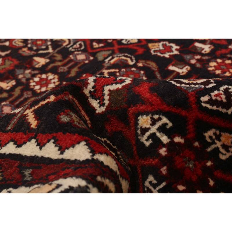 ECARPETGALLERY Hand-knotted Andelz Black, Red Wool Rug - 3'7 x 10'6