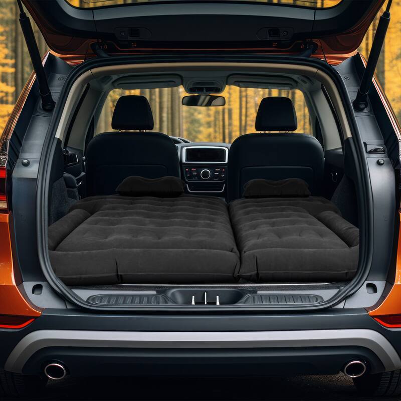 Inflatable Mattress - Car Air Mattress for SUV or Tent with Aux Outlet Pump and 2 Inflatable Pillows by Wakeman Outdoors