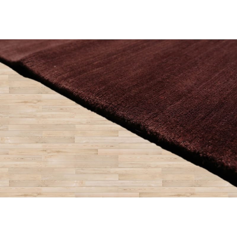 Hand Knotted Chocolate Tibetan Wool & Silk Transitional Area Rug - 9' 1'' x 12' 3''