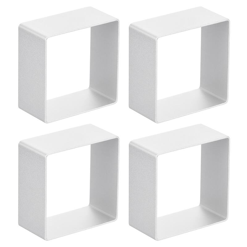 4pcs Metal Cookie Cutter, Aluminum Alloy Square Cookie Cutter for Biscuit Silver