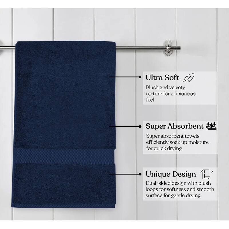Delara Organic Cotton Feather Touch Quick Dry 650 GSM Bath Sheet, 36"X70"