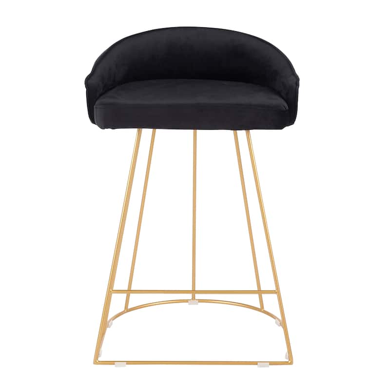 Silver Orchid Haid Velvet Upholstered Counter Stool (Set of 2)