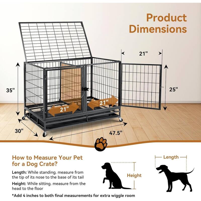 Large Dog Crate, Puppy Dog Playpen, Pet Cage for Yard, Indoor Outdoor