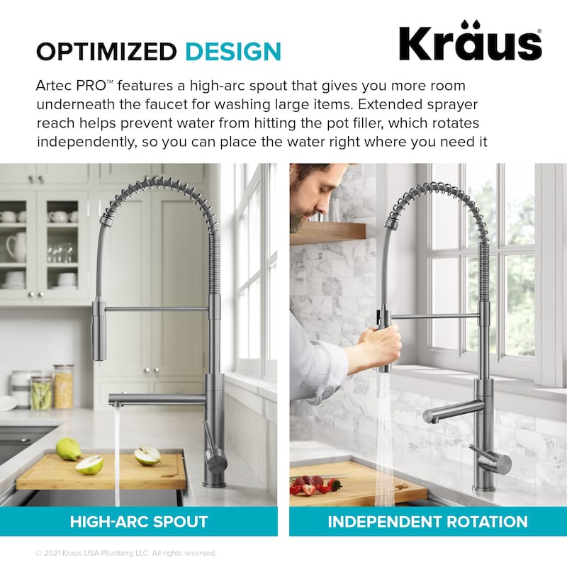 Kraus KPF-1604 Artec Pro 1.8 GPM Single Hole Pre-Rinse Pull Down
