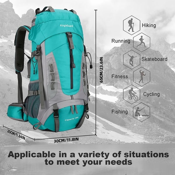 60L Hiking Backpack Men Women Camping Backpack Waterproof Backpacking  Mountaineering Climbing Daypack (Lake Blue) - Bed Bath & Beyond - 40365515