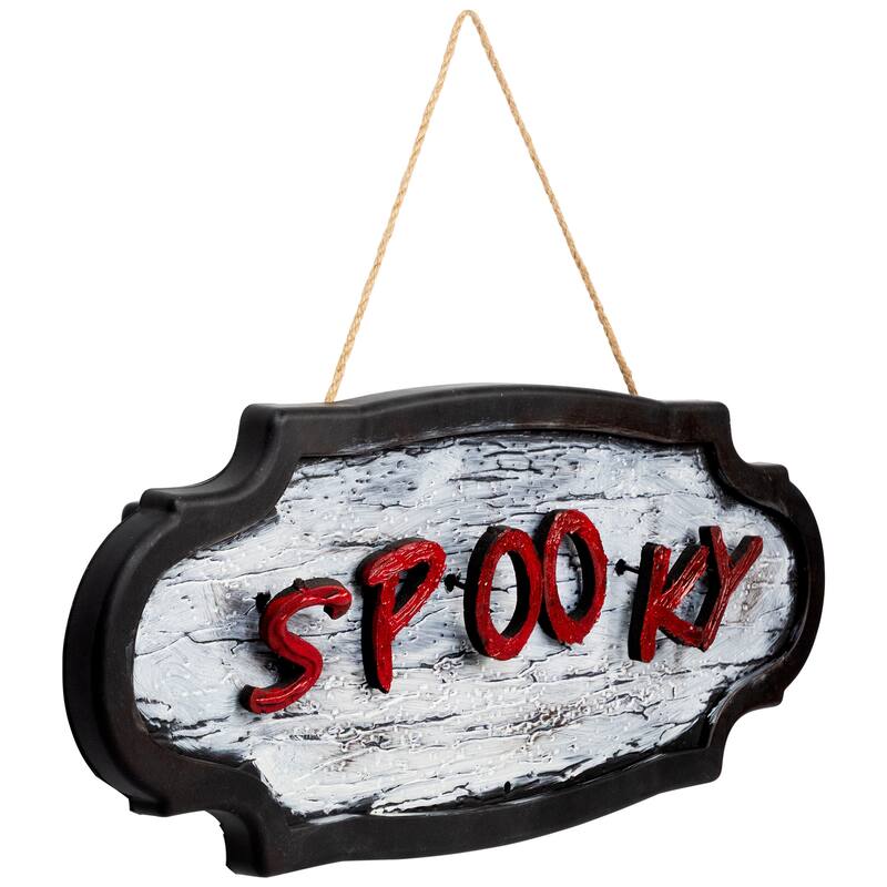 Animated Sound Activated 'Spooky' Halloween Sign - 20.5"
