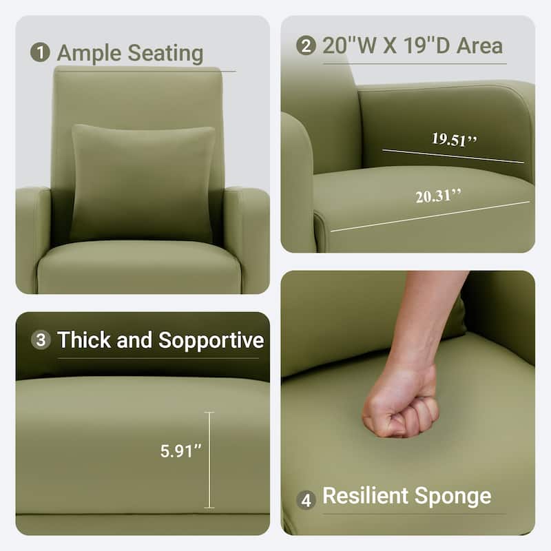 Fabric/Leather Modern Accent Chairs with Lounge Seat