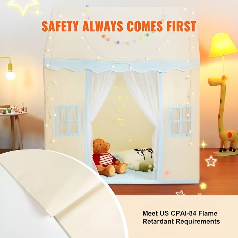 Indoor Outdoor Kids Tent with Light and Soft Mat for Toddlers - 52 x 35 x 60 in