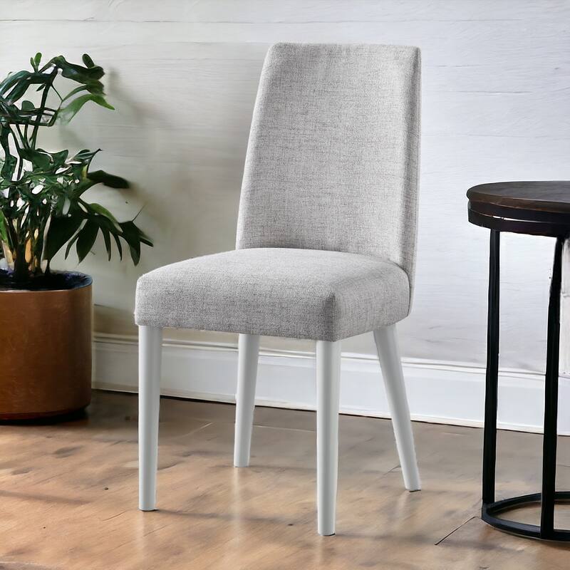 HomeRoots 23" Gray Solid Wood And Fabric Upholstered Parsons Chair - 23.25 in. x 37.00 in. x 18.50 in. - 23.25 in. x 37.00 in.  x 18.50 in.