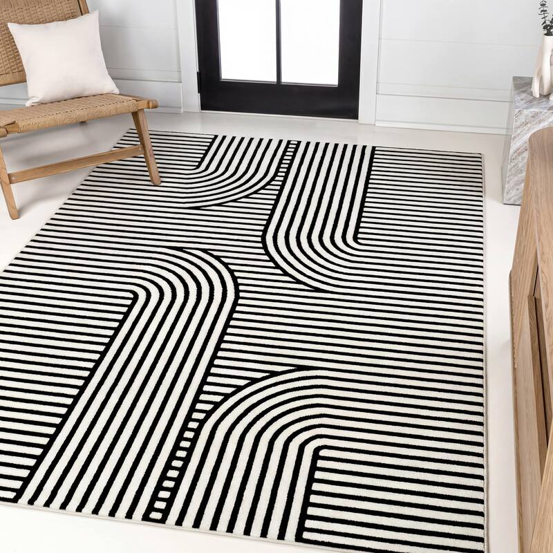 JONATHAN Y Nordby Abstract Groovy Striped Area Rug