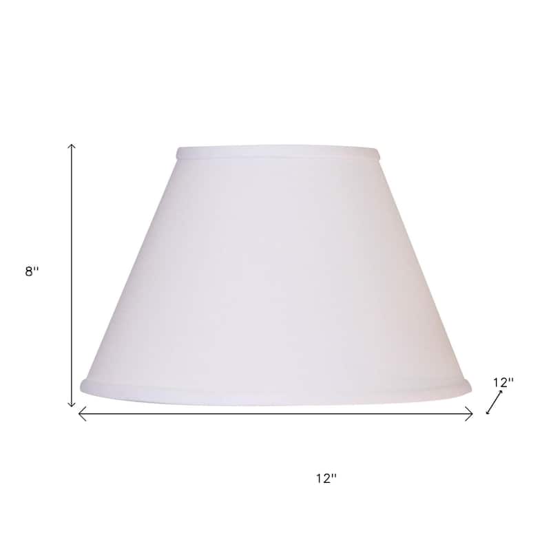 HomeRoots White No Slub Innsbruck Empire Lamp Shade - 12" L x 12" W x 8" H